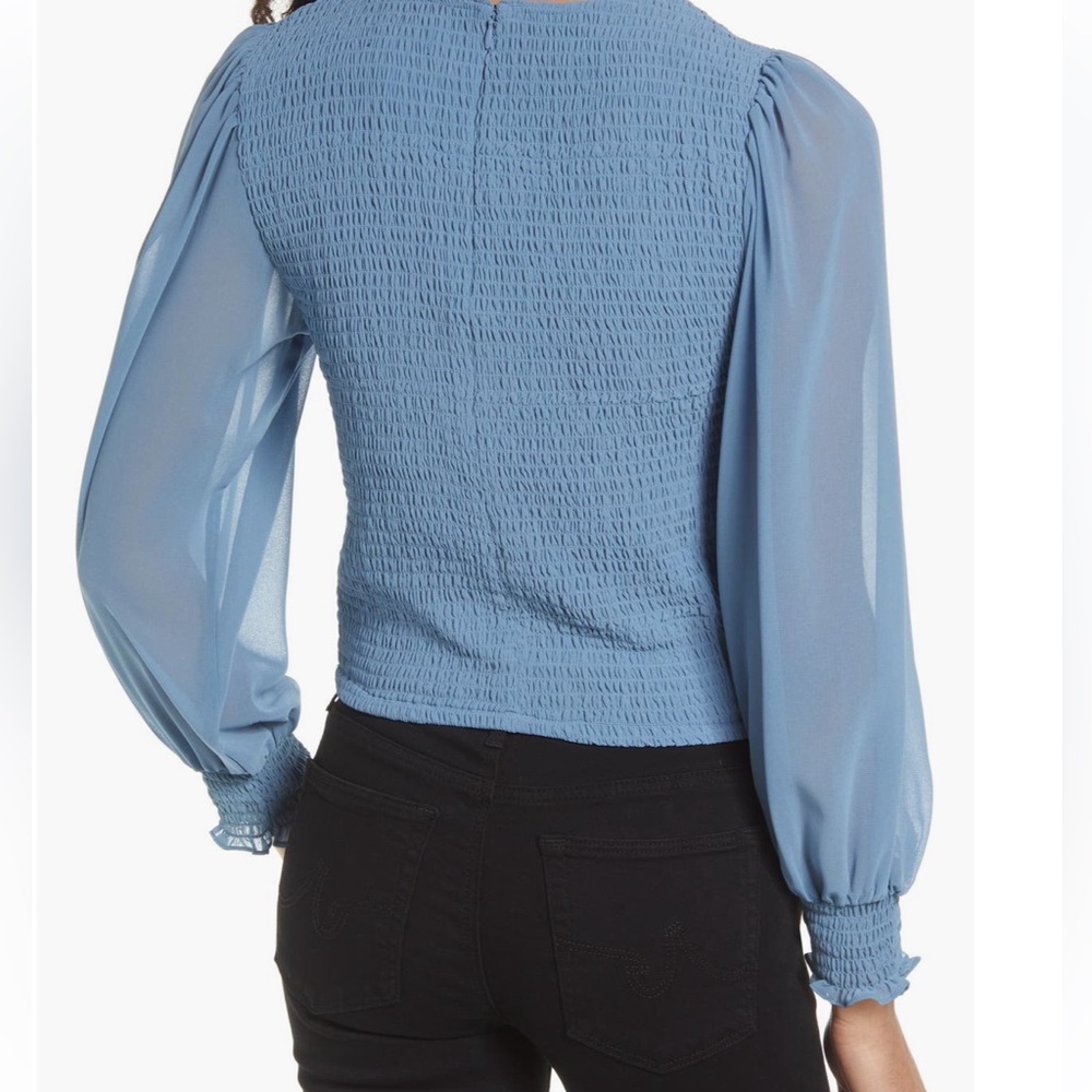 Nordstrom Powder Blue Smocked Blouse - Picture 13 of 14